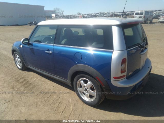 WMWML33598TJ47054 - 2008 MINI COOPER CLUBMAN Blue photo 3