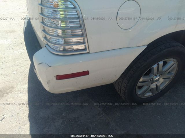 4M2EU38847UJ10603 - 2007 MERCURY MOUNTAINEER PREMIER White photo 6