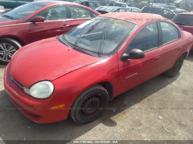 1B3ES46C11D209008 - 2001 DODGE NEON SE/ES Red photo 2