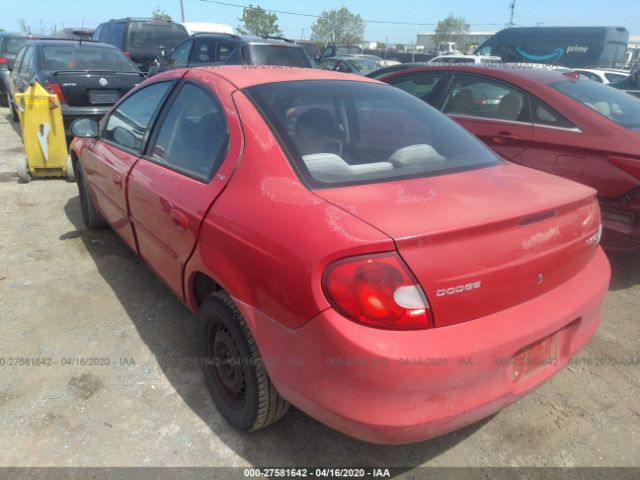 1B3ES46C11D209008 - 2001 DODGE NEON SE/ES Red photo 3