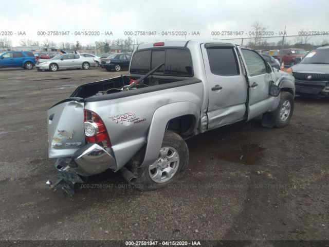 3TMLU4EN3AM040245 - 2010 TOYOTA TACOMA DOUBLE CAB Silver photo 4