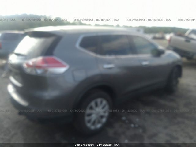 KNMAT2MT5FP513756 - 2015 NISSAN ROGUE S/SL/SV Gray photo 4