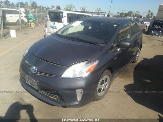 JTDKN3DU1D1637455 - 2013 TOYOTA PRIUS  Blue photo 2