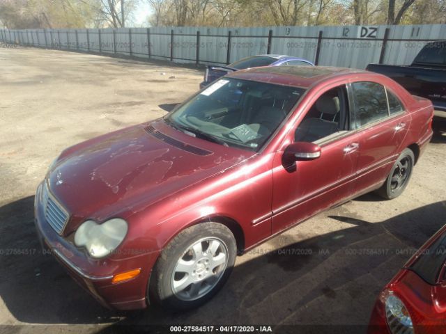 WDBRF61J41F017686 - 2001 MERCEDES-BENZ C 240 Red photo 2