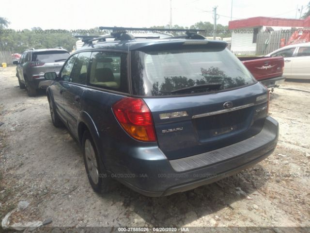 4S4BP61C277309840 - 2007 SUBARU LEGACY OUTBACK 2.5I Blue photo 3