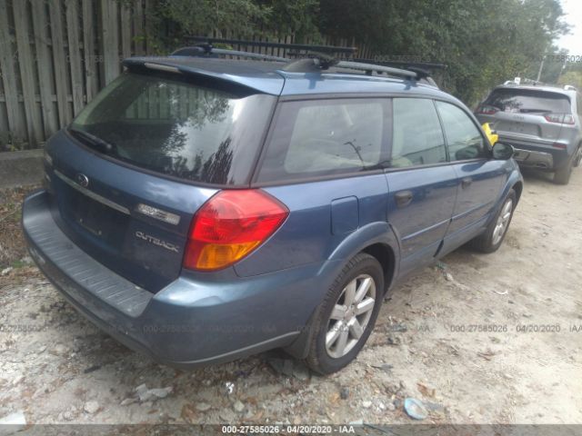 4S4BP61C277309840 - 2007 SUBARU LEGACY OUTBACK 2.5I Blue photo 4