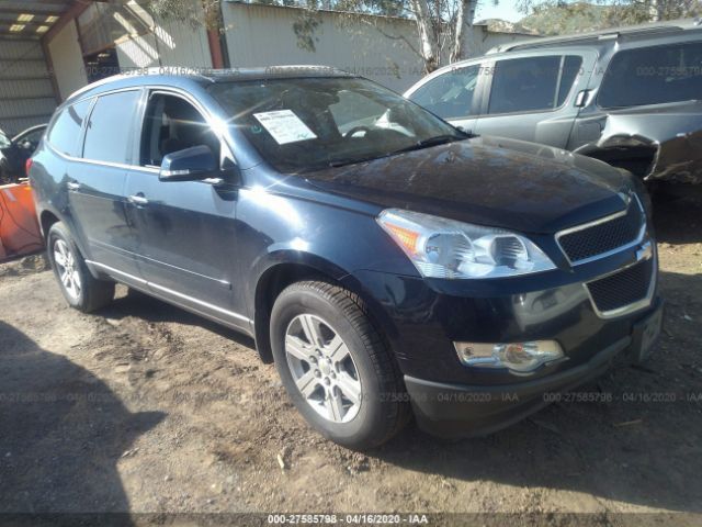 1GNKRGED8CJ162807 - 2012 CHEVROLET TRAVERSE LT Blue photo 1