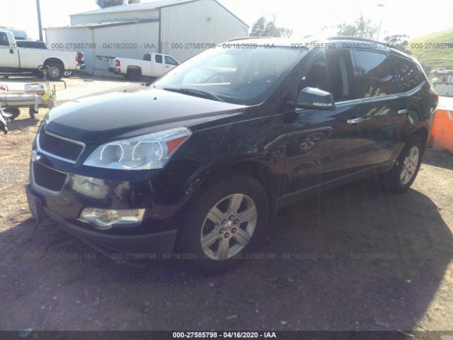 1GNKRGED8CJ162807 - 2012 CHEVROLET TRAVERSE LT Blue photo 2