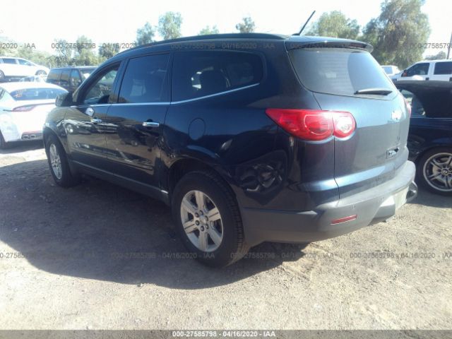 1GNKRGED8CJ162807 - 2012 CHEVROLET TRAVERSE LT Blue photo 3