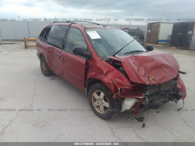 2D4GP44L97R180670 - 2007 DODGE GRAND CARAVAN SXT Red photo 1