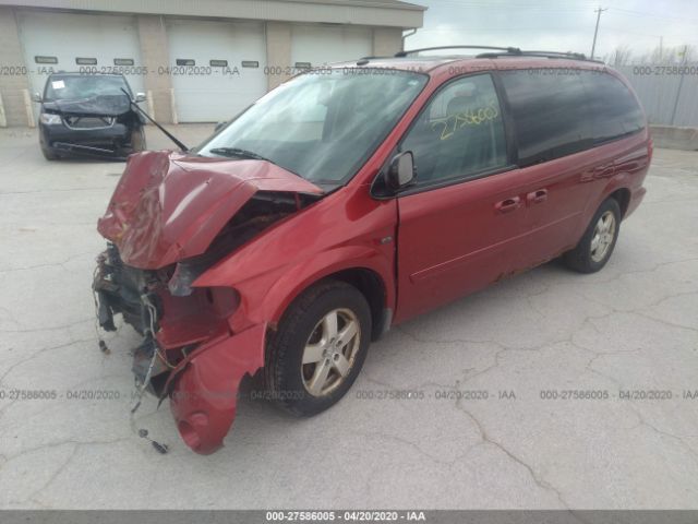 2D4GP44L97R180670 - 2007 DODGE GRAND CARAVAN SXT Red photo 2