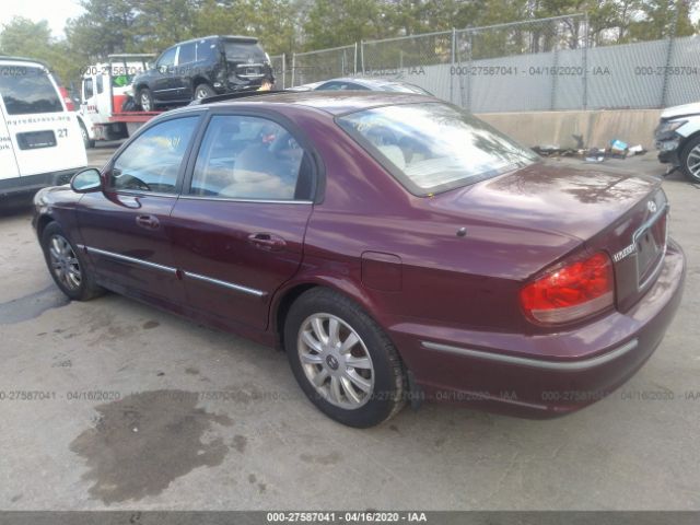 KMHWF35H12A696840 - 2002 HYUNDAI SONATA GLS/LX Red photo 3