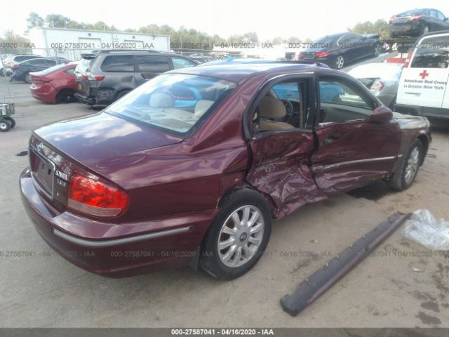 KMHWF35H12A696840 - 2002 HYUNDAI SONATA GLS/LX Red photo 4