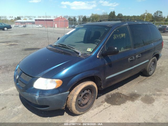 1B4GP25B72B658306 - 2002 DODGE CARAVAN SE Blue photo 2