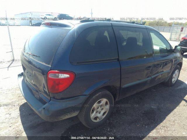 1B4GP25B72B658306 - 2002 DODGE CARAVAN SE Blue photo 4