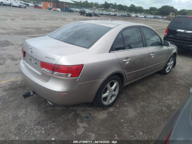 5NPEU46F37H206942 - 2007 HYUNDAI SONATA SE/LIMITED Gold photo 4