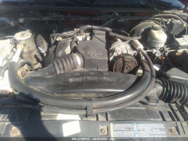 1GCCS19H338254779 - 2003 CHEVROLET S TRUCK S10 Red photo 10