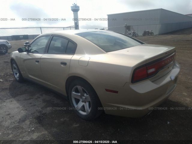 2C3CDXAT8DH692971 - 2013 DODGE CHARGER POLICE Gold photo 3