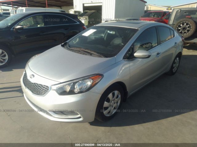 KNAFZ4A84E5075562 - 2014 KIA FORTE EX Silver photo 2