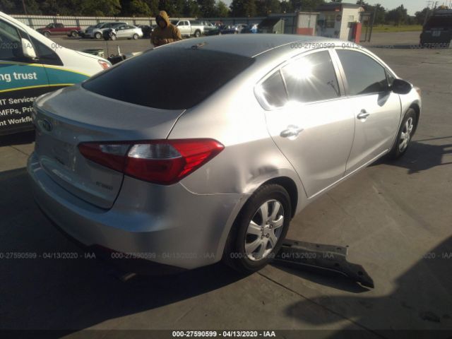 KNAFZ4A84E5075562 - 2014 KIA FORTE EX Silver photo 4