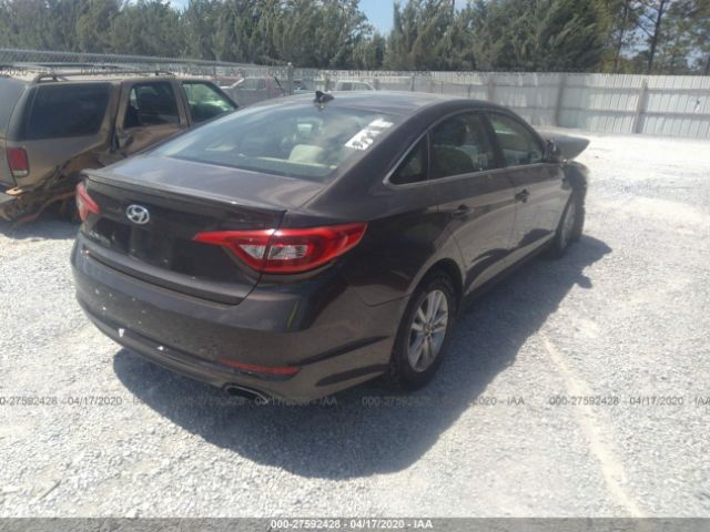 5NPE24AF7GH417705 - 2016 HYUNDAI SONATA SE Brown photo 4