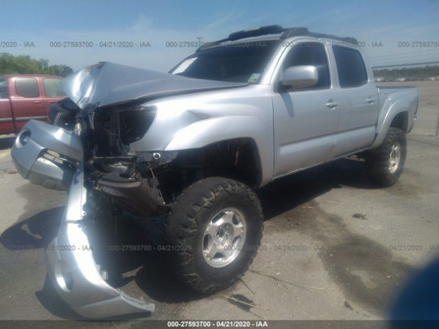 5TEJU62N38Z470684 - 2008 TOYOTA TACOMA DOUBLE CAB PRERUNNER Silver photo 2