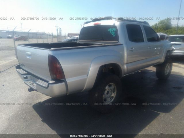 5TEJU62N38Z470684 - 2008 TOYOTA TACOMA DOUBLE CAB PRERUNNER Silver photo 4