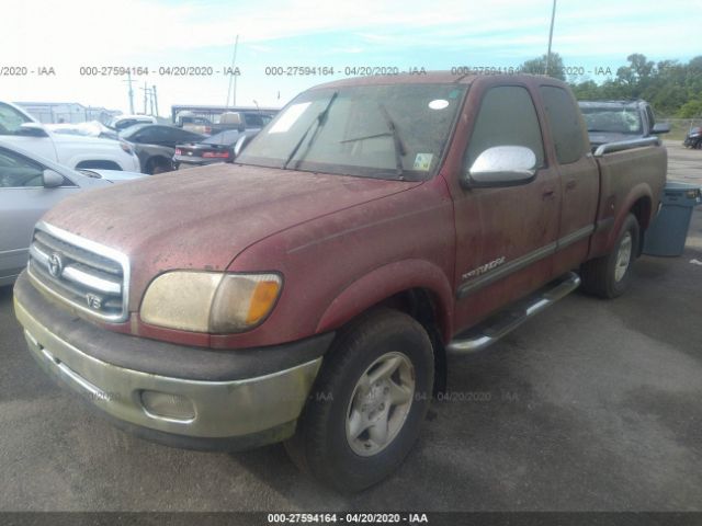 5TBRT3411YS001453 - 2000 TOYOTA TUNDRA ACCESS CAB/ACCESS CAB SR5 Red photo 2