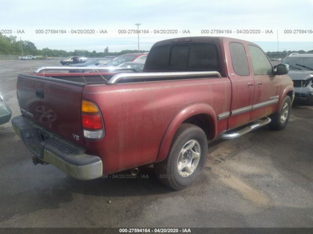 5TBRT3411YS001453 - 2000 TOYOTA TUNDRA ACCESS CAB/ACCESS CAB SR5 Red photo 4