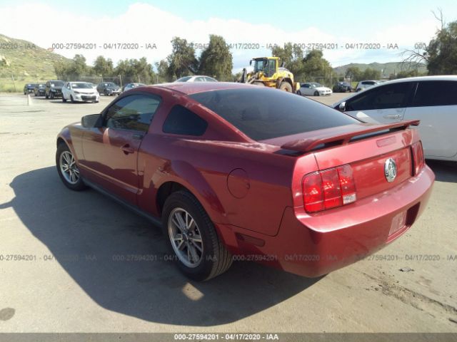 1ZVFT80N155134499 - 2005 FORD MUSTANG  Red photo 3
