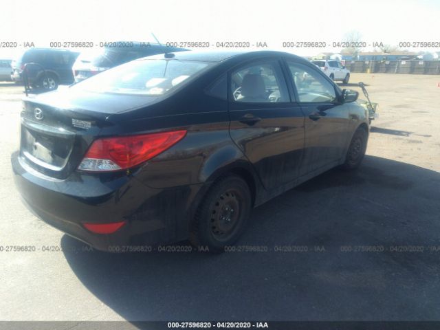 KMHCT4AE3CU045982 - 2012 HYUNDAI ACCENT GLS/GS Black photo 4