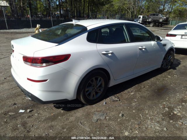 5XXGT4L34KG338912 - 2019 KIA OPTIMA LX/S White photo 4