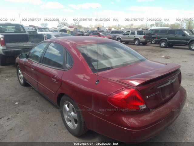 1FAFP55242A222752 - 2002 FORD TAURUS SES Red photo 3