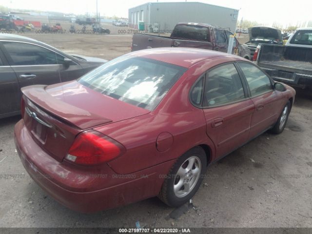 1FAFP55242A222752 - 2002 FORD TAURUS SES Red photo 4