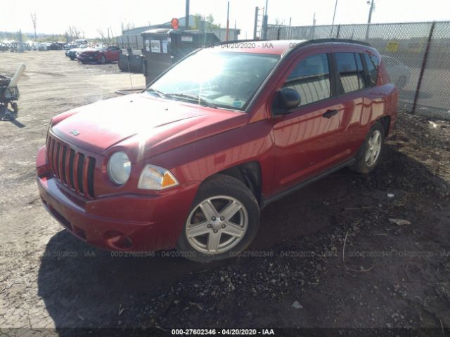 1J8FF47W17D140807 - 2007 JEEP COMPASS  Maroon photo 2