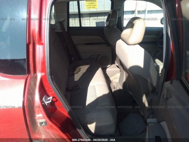 1J8FF47W17D140807 - 2007 JEEP COMPASS  Maroon photo 8