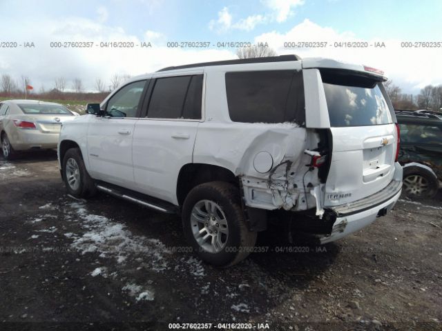 1GNSKBKC8KR376053 - 2019 CHEVROLET TAHOE K1500 LT White photo 3