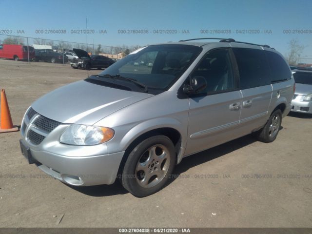 2B8GP54L82R533925 - 2002 DODGE GRAND CARAVAN ES Silver photo 2