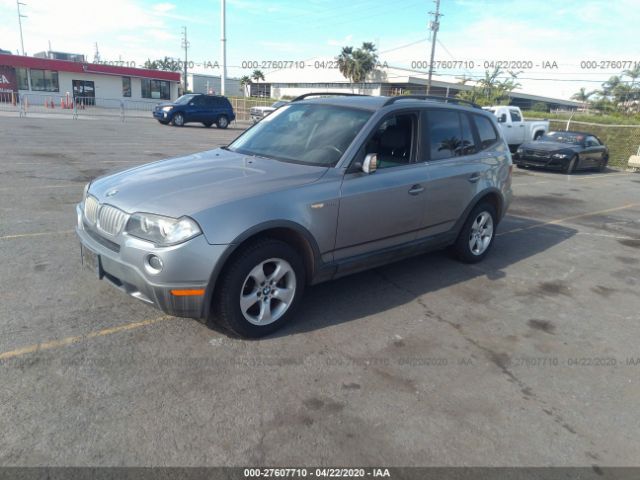 WBXPC93418WJ24279 - 2008 BMW X3 3.0SI Gray photo 2