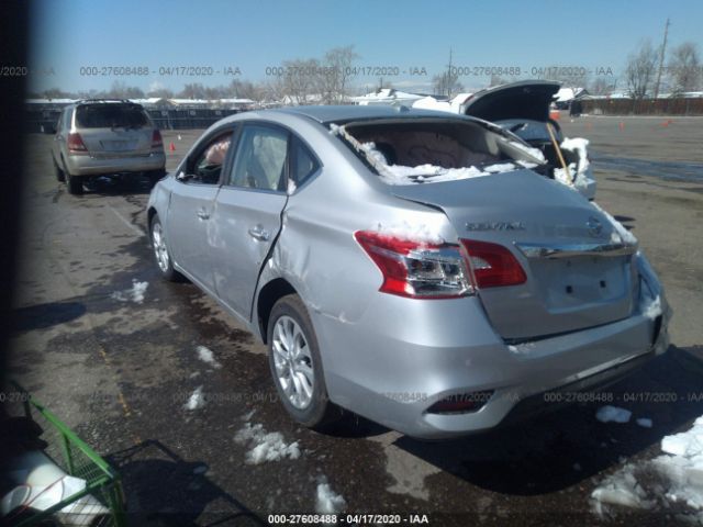 3N1AB7APXKY307481 - 2019 NISSAN SENTRA S/SV/SR/SL Silver photo 3