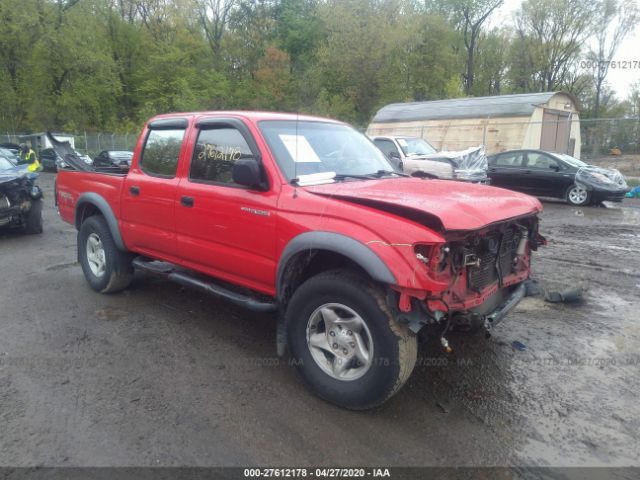 5TEHN72N61Z733564 - 2001 TOYOTA TACOMA DOUBLE CAB Red photo 1