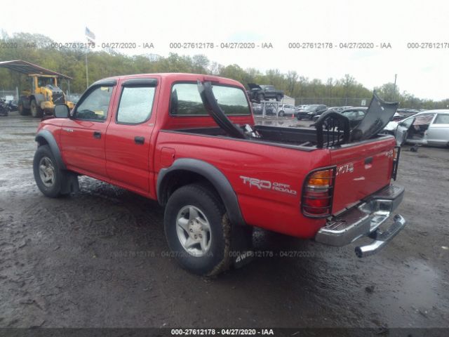 5TEHN72N61Z733564 - 2001 TOYOTA TACOMA DOUBLE CAB Red photo 3