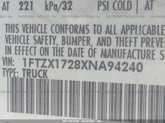 1FTZX1728XNA94240 - 1999 FORD F150  Red photo 9