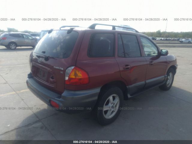 KM8SC13D04U837930 - 2004 HYUNDAI SANTA FE GLS/LX Red photo 4