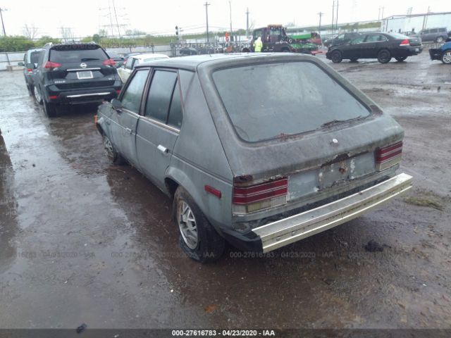 1B3BL28B6BD208818 - 1981 DODGE OMNI  Gray photo 3