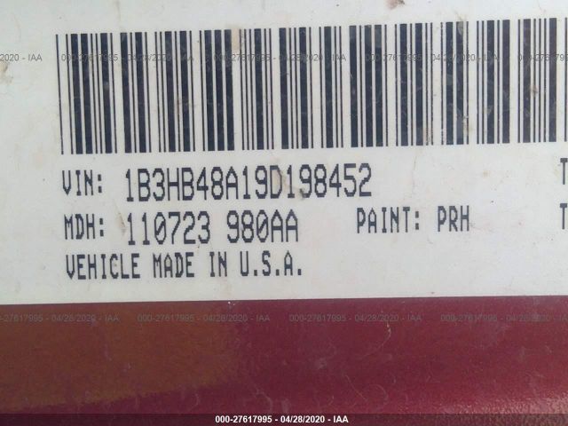 1B3HB48A19D198452 - 2009 DODGE CALIBER SXT Red photo 9