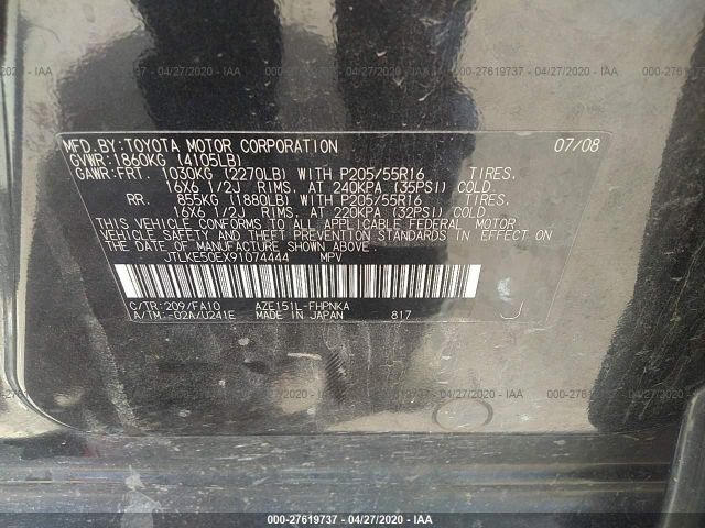 JTLKE50EX91074444 - 2009 TOYOTA SCION XB Schwarz Foto 9