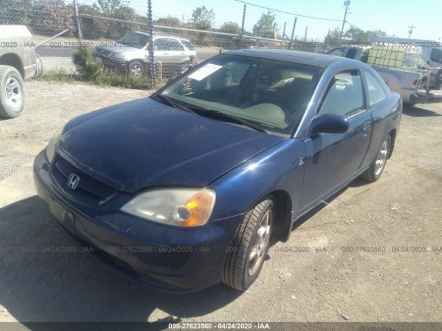 1HGEM22932L002166 - 2002 HONDA CIVIC EX Blue photo 2