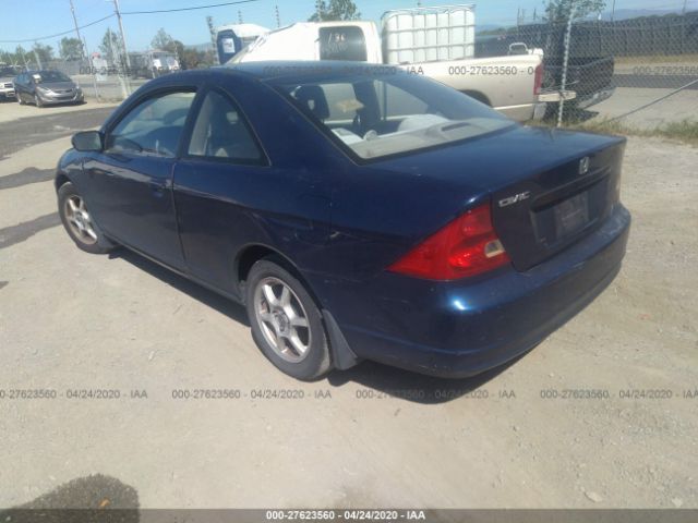 1HGEM22932L002166 - 2002 HONDA CIVIC EX Blue photo 3