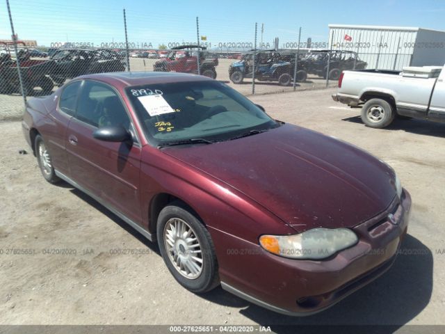 2G1WW12E019303688 - 2001 CHEVROLET MONTE CARLO LS წითელი ფოტო 1
